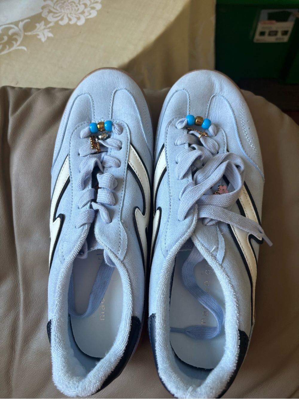 Light Blue women Sneakers with White Accent